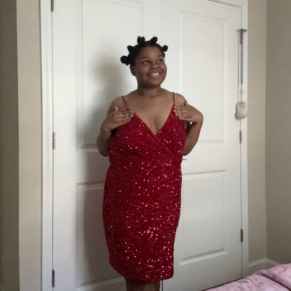 SHEIN Red Sequin Dress
